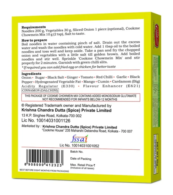 Cookme Chowmein Masala Powder 100g (2 Pkt of 50g each) - Image 5